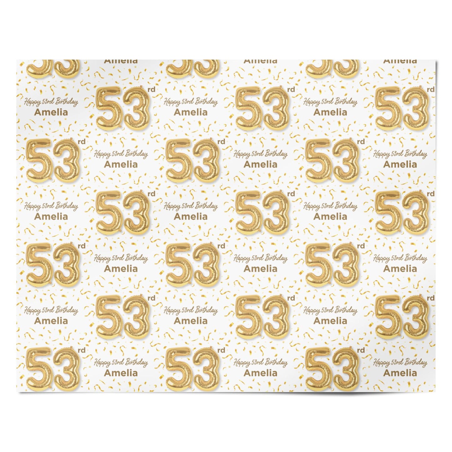 Personalised 53rd Birthday Personalised Wrapping Paper Alternative