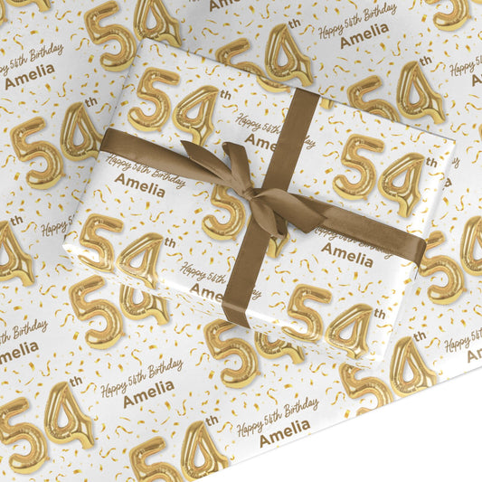 Personalised 54th Birthday Custom Wrapping Paper