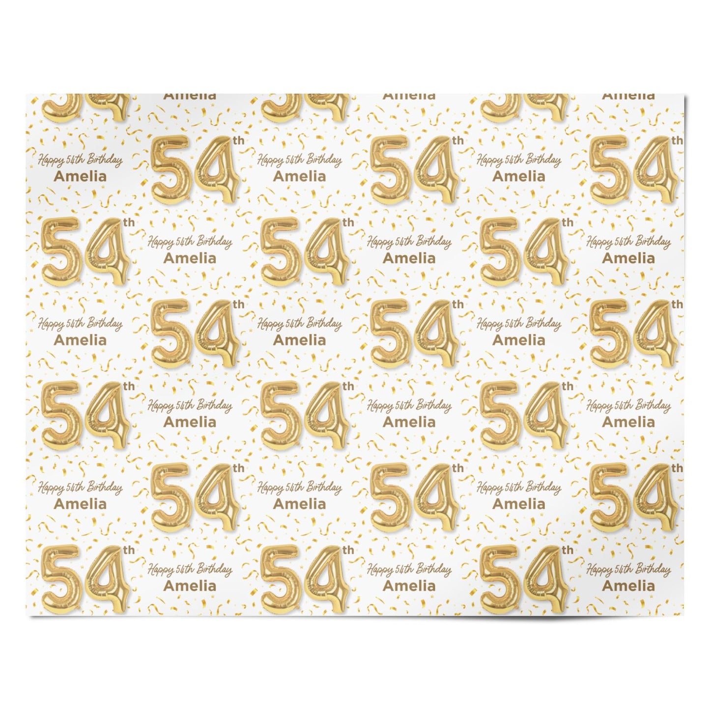 Personalised 54th Birthday Personalised Wrapping Paper Alternative