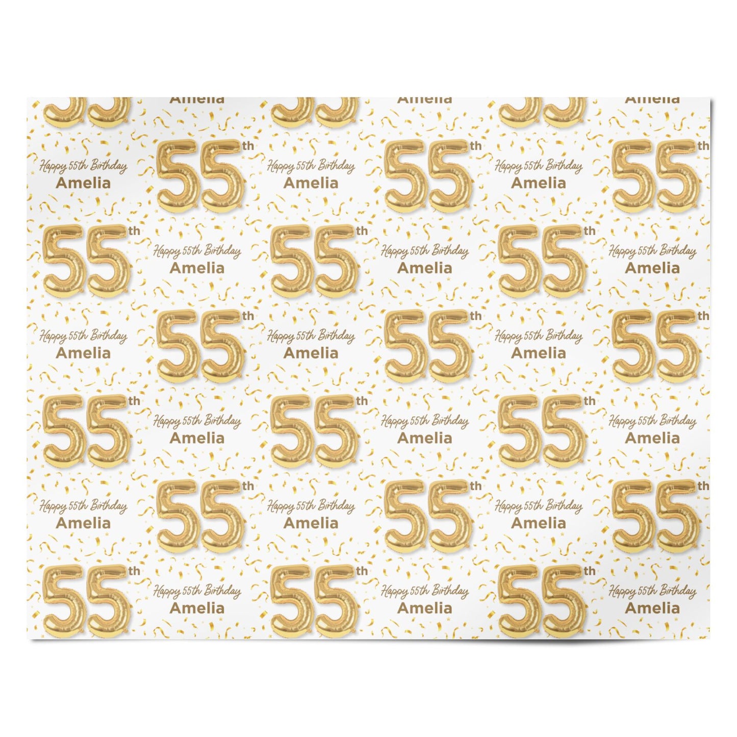 Personalised 55th Birthday Personalised Wrapping Paper Alternative