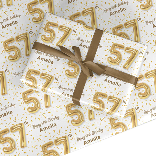Personalised 57th Birthday Custom Wrapping Paper