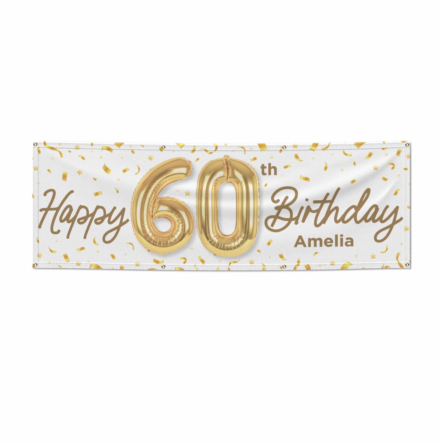 Personalised 60th Birthday 6x2 Vinly Banner with Grommets