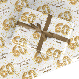 Personalisierte 60. Geburtstags -Verpackungspapier