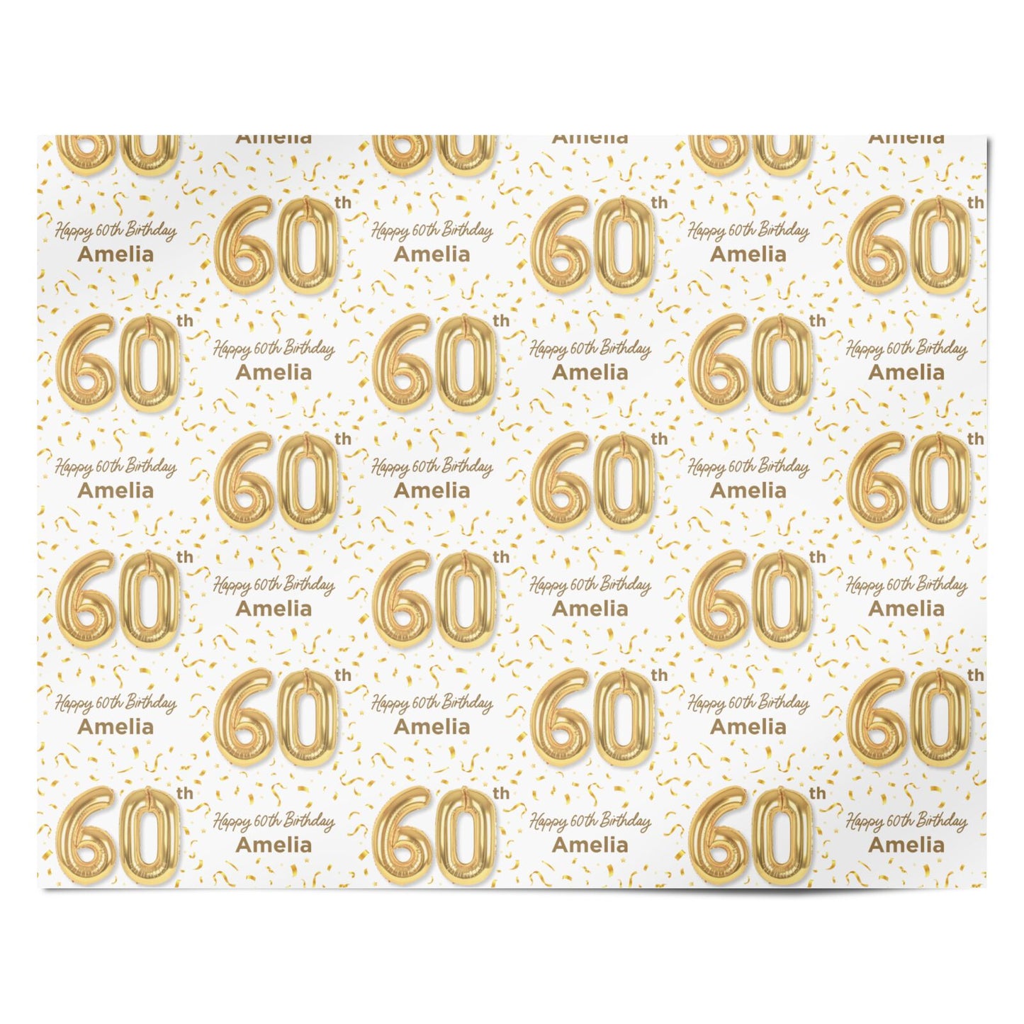 Personalised 60th Birthday Personalised Wrapping Paper Alternative