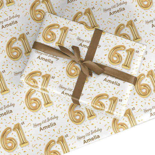 Personalised 61st Birthday Custom Wrapping Paper