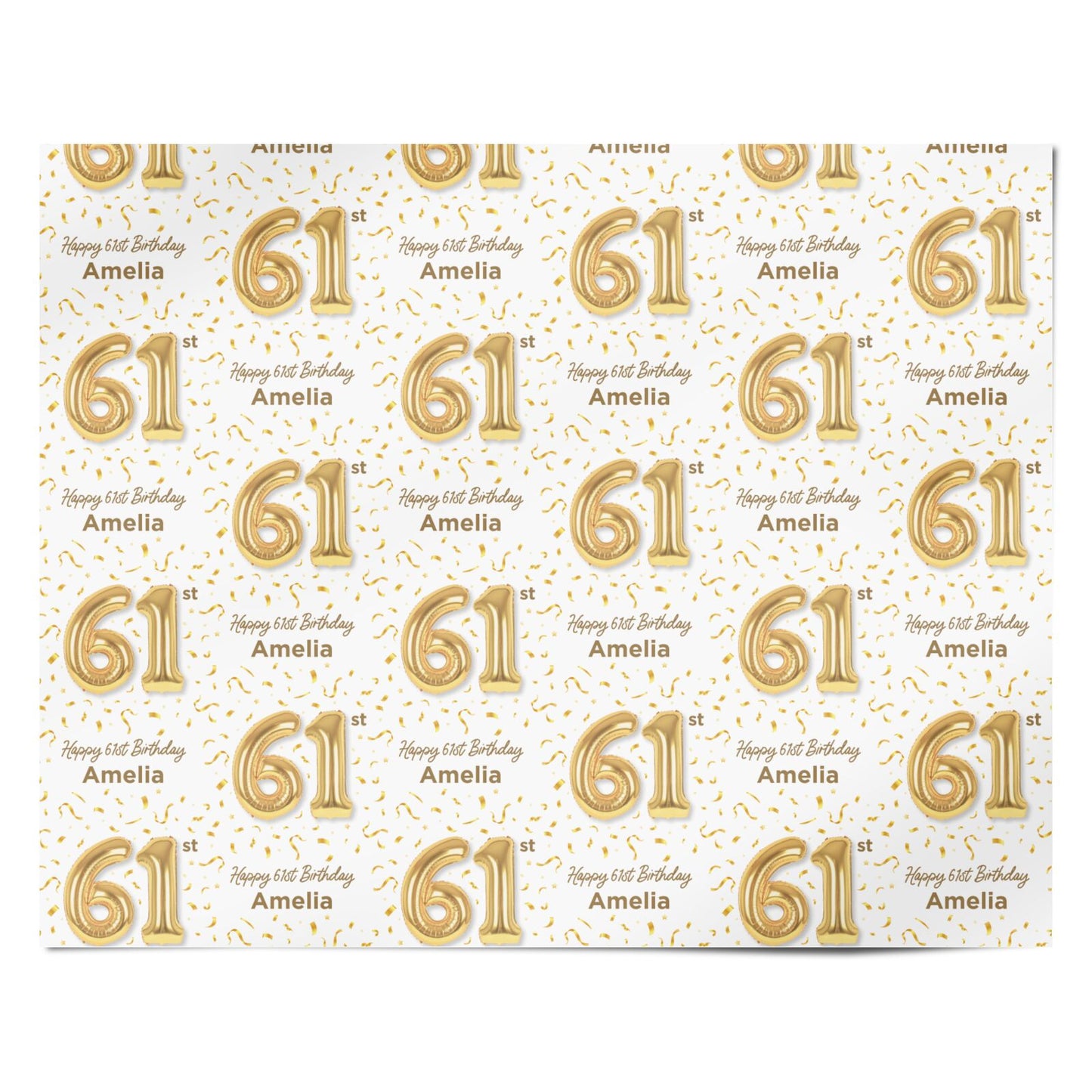 Personalised 61st Birthday Personalised Wrapping Paper Alternative