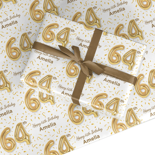 Personalised 64th Birthday Custom Wrapping Paper