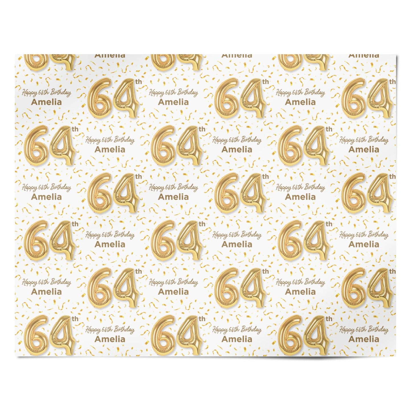 Personalised 64th Birthday Personalised Wrapping Paper Alternative