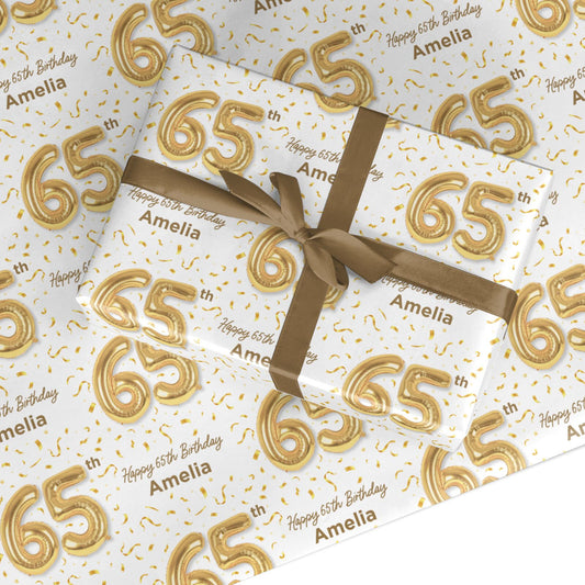 Personalised 65th Birthday Custom Wrapping Paper