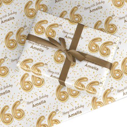 Personalised 66th Birthday Custom Wrapping Paper