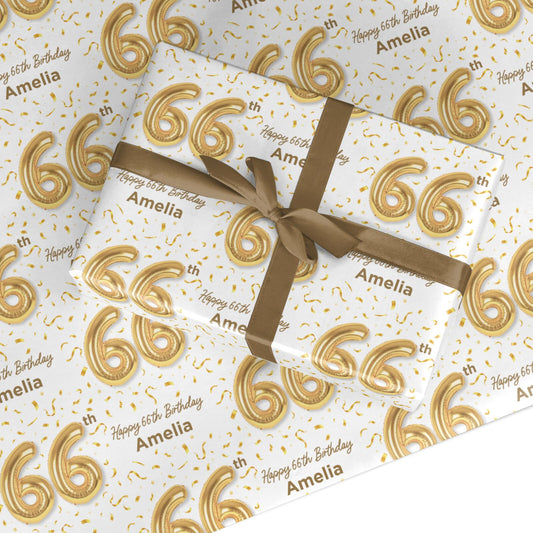 Personalised 66th Birthday Custom Wrapping Paper