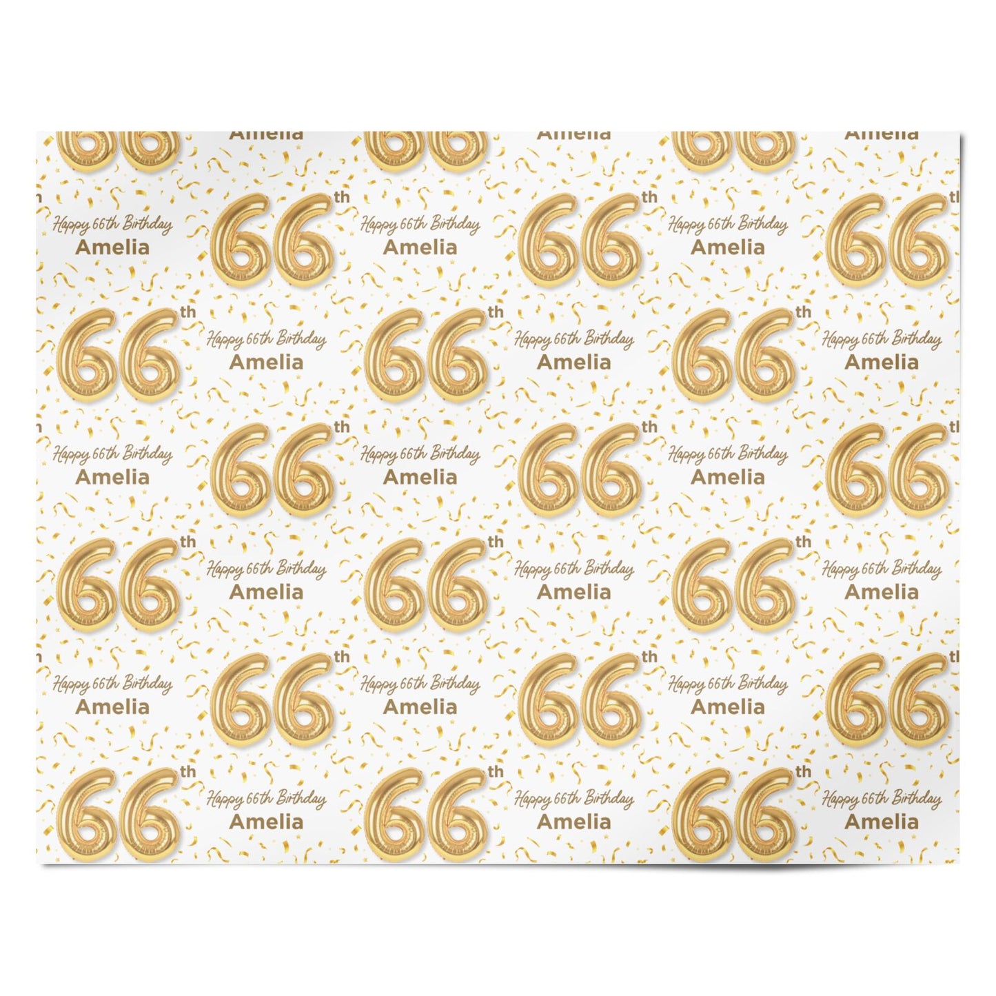 Personalised 66th Birthday Personalised Wrapping Paper Alternative