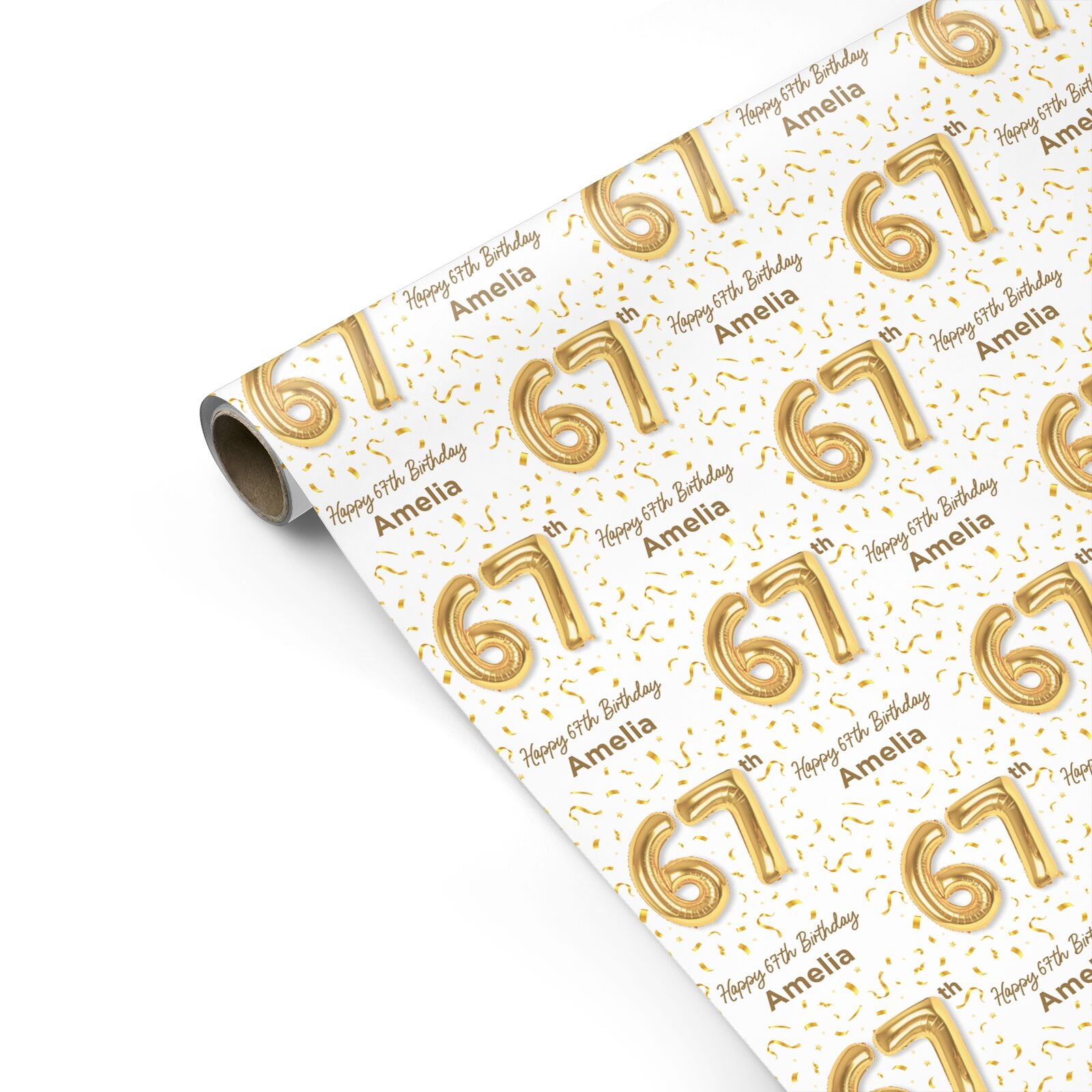 Personalised 67th Birthday Personalised Gift Wrap