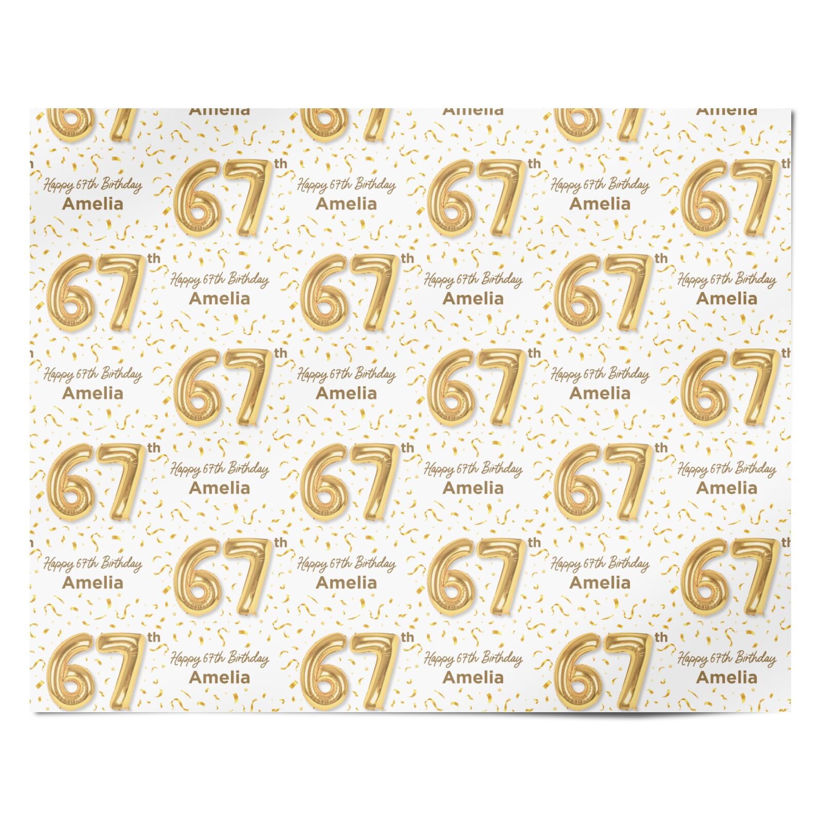 Personalised 67th Birthday Personalised Wrapping Paper Alternative