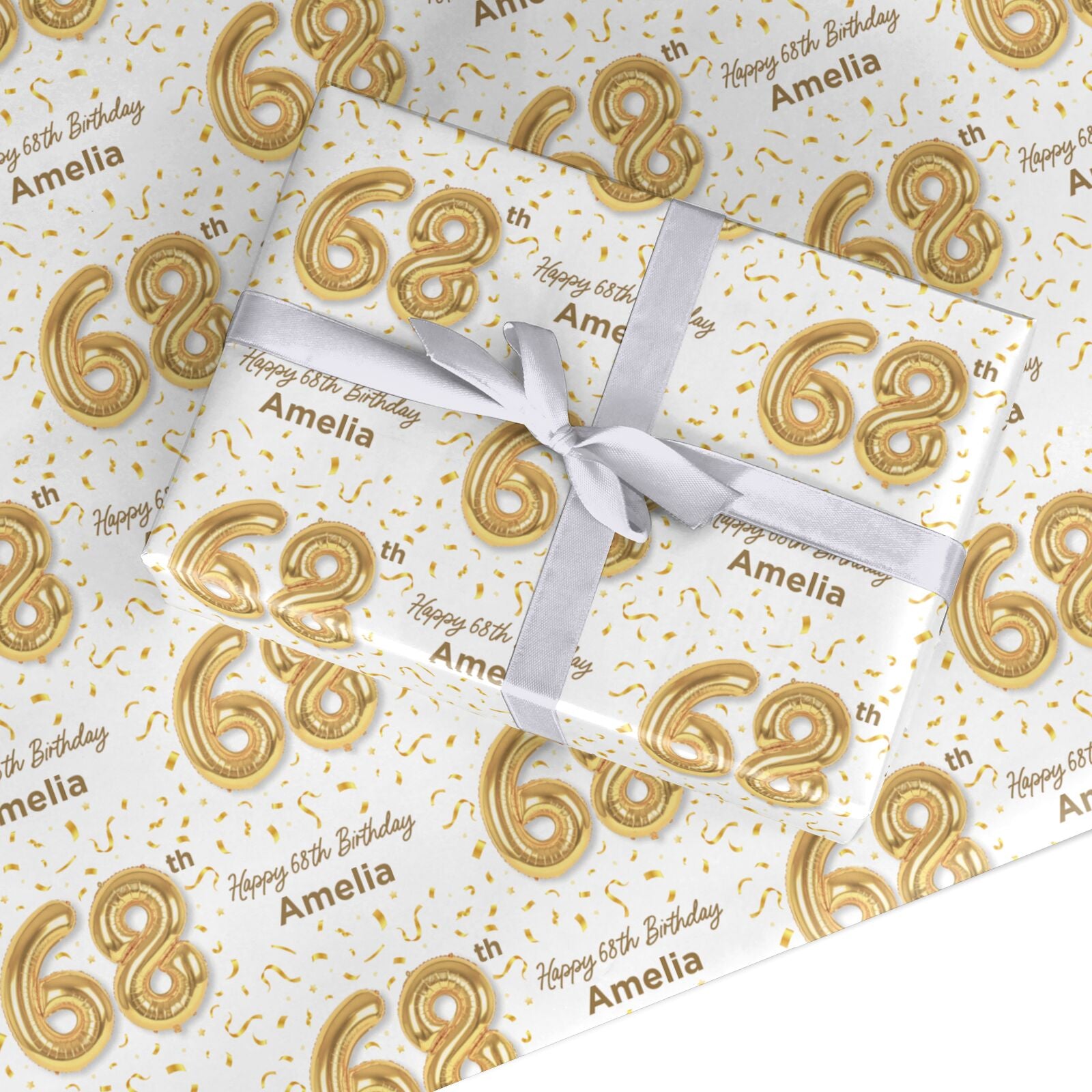 Personalised 68th Birthday Wrapping Paper – Dyefor