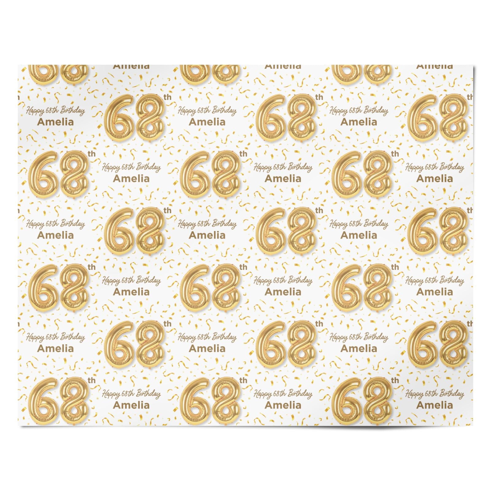 Personalised 68th Birthday Personalised Wrapping Paper Alternative