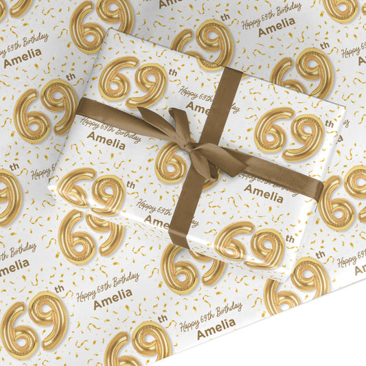 Personalised 69th Birthday Custom Wrapping Paper