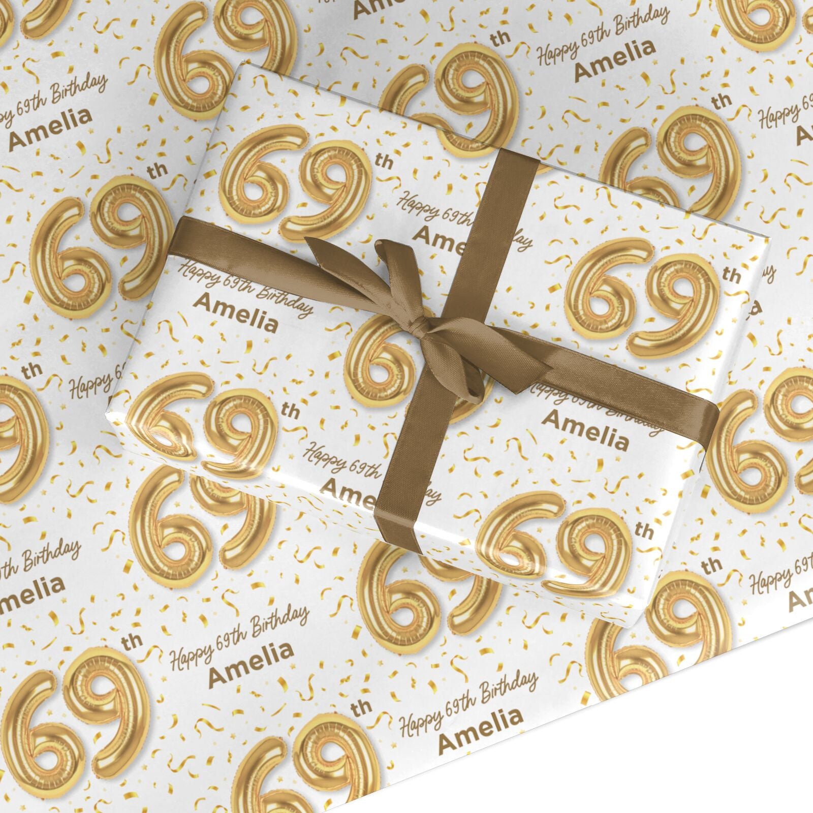 Personalised 69th Birthday Custom Wrapping Paper