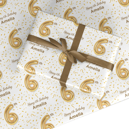 Personalised 6th Birthday Custom Wrapping Paper