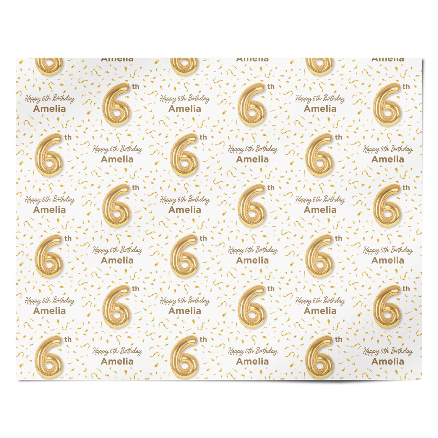 Personalised 6th Birthday Personalised Wrapping Paper Alternative