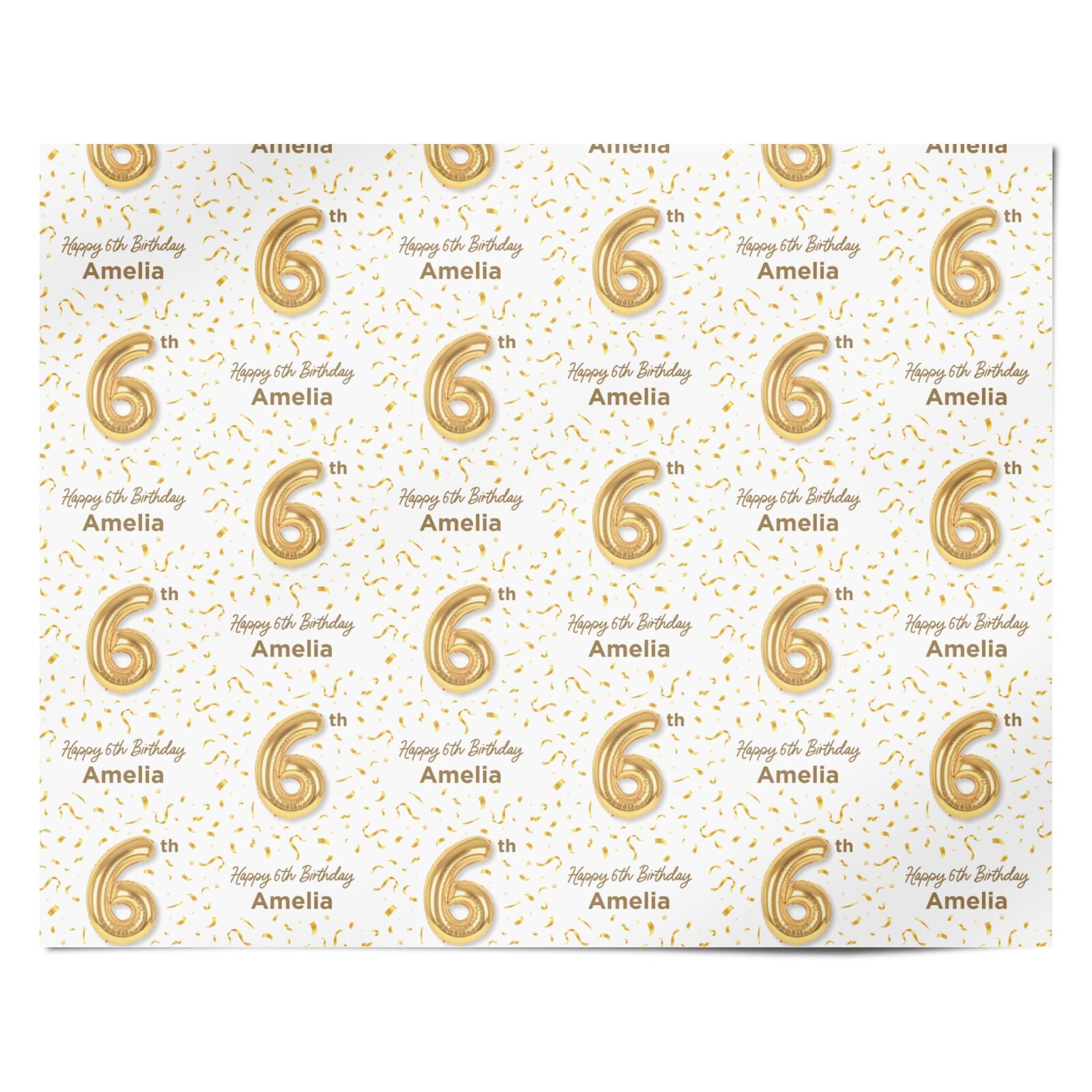 Personalised 6th Birthday Personalised Wrapping Paper Alternative