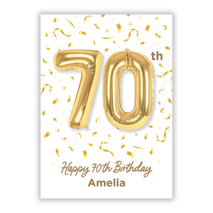 Personalised 70th Birthday Greetings Card
