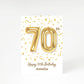 Personalised 70th Birthday A5 Greetings Card