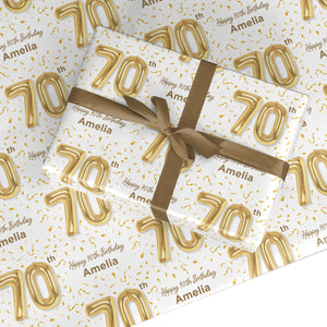 Personalised 70th Birthday Wrapping Paper