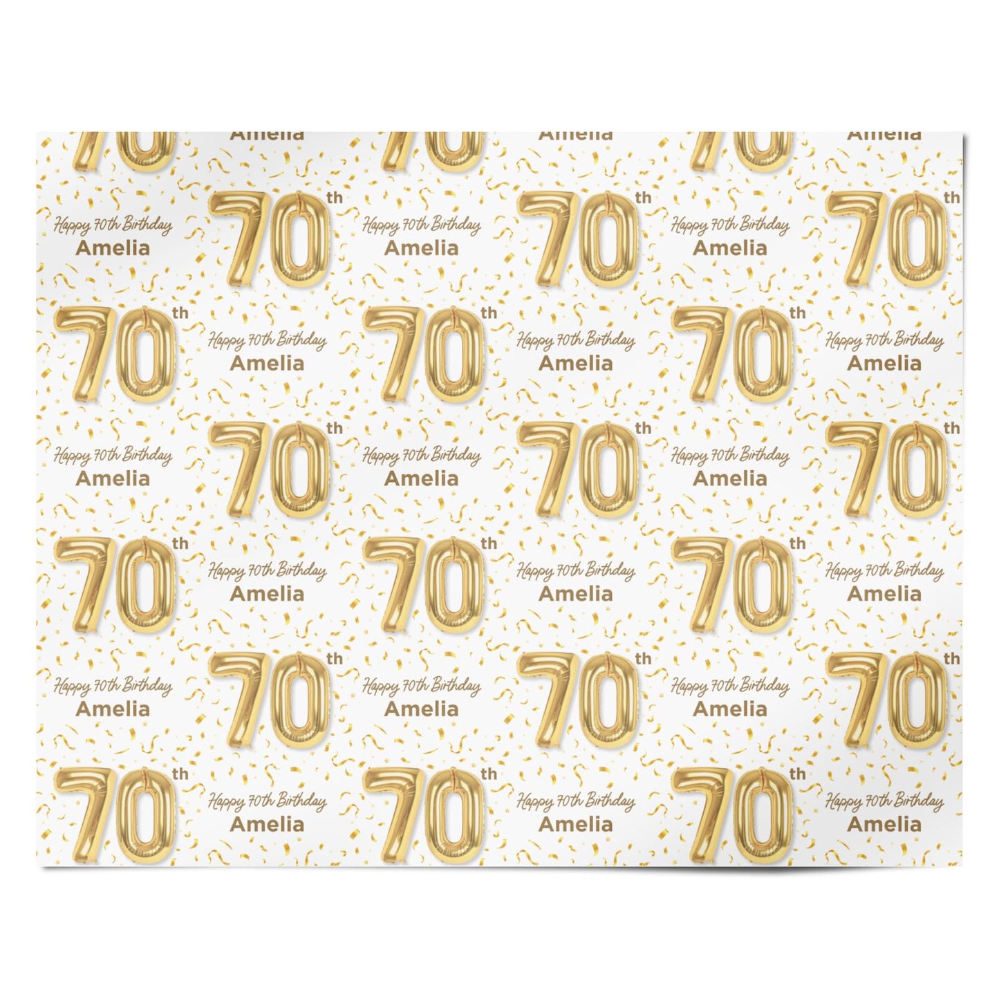 Personalised 70th Birthday Personalised Wrapping Paper Alternative