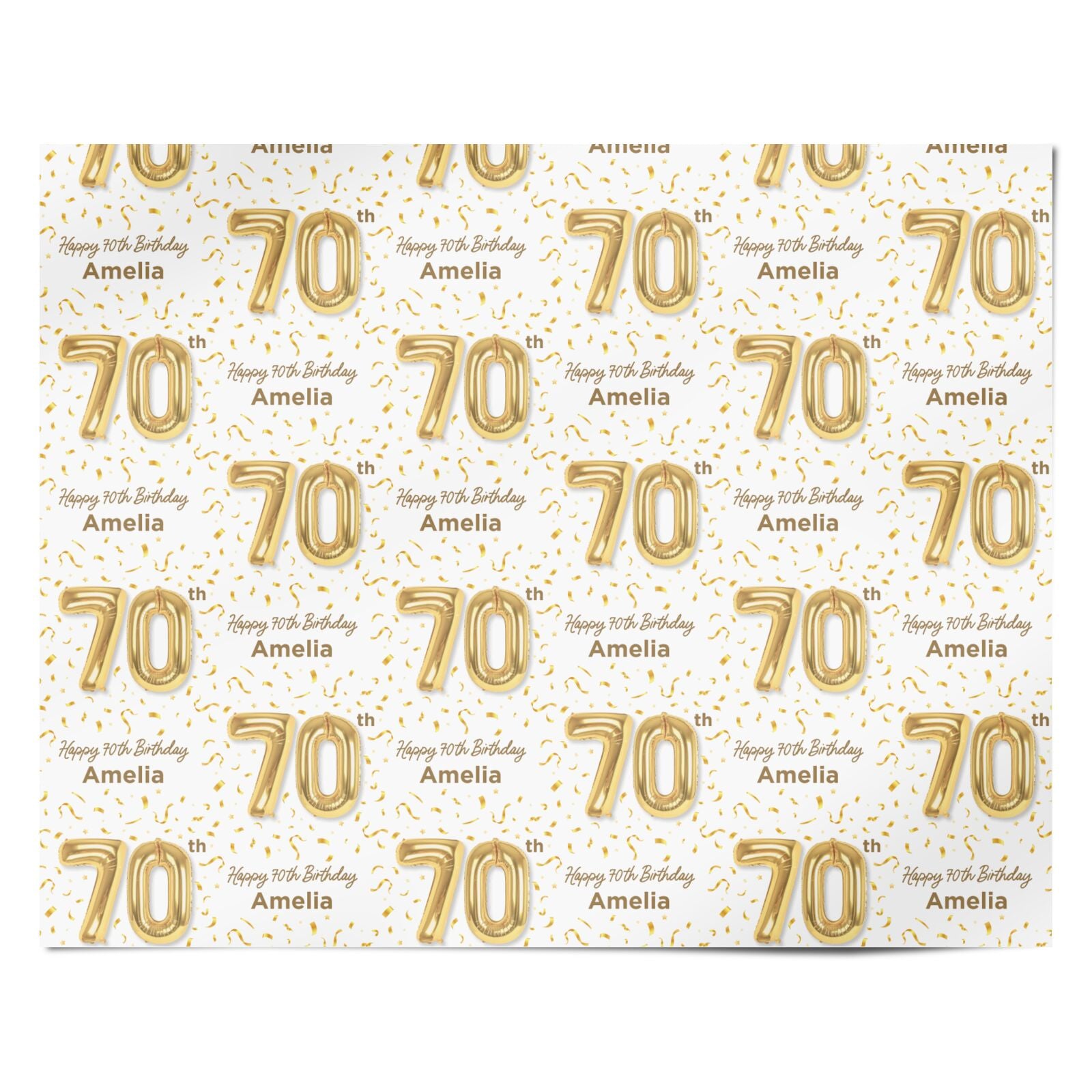 Personalised 70th Birthday Personalised Wrapping Paper Alternative