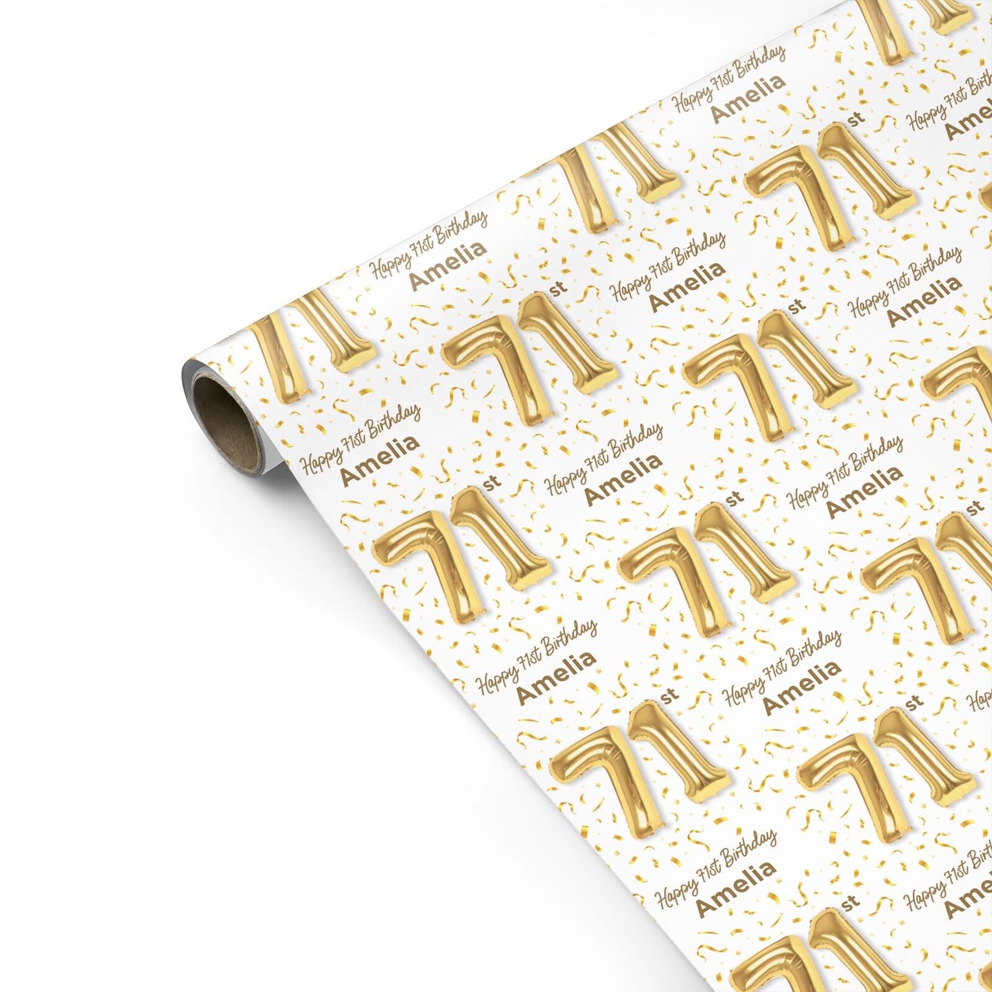 Personalised 71st Birthday Personalised Gift Wrap