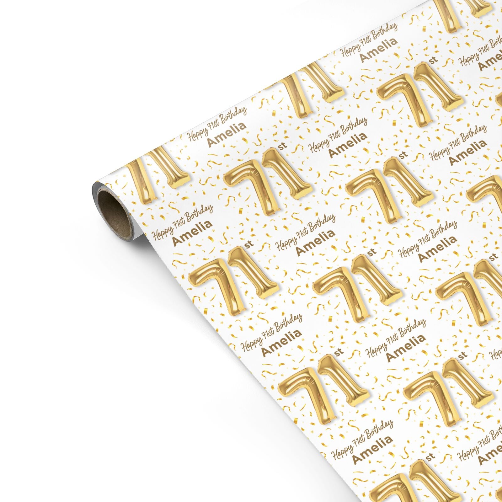 Personalised 71st Birthday Personalised Gift Wrap