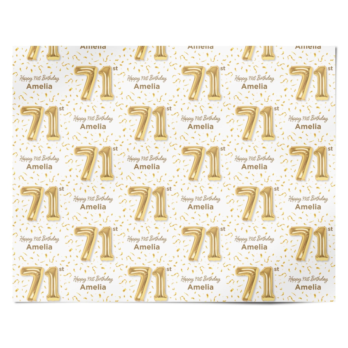 Personalised 71st Birthday Personalised Wrapping Paper Alternative
