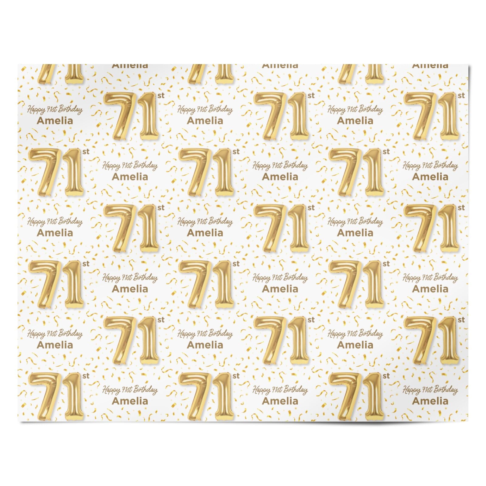 Personalised 71st Birthday Personalised Wrapping Paper Alternative