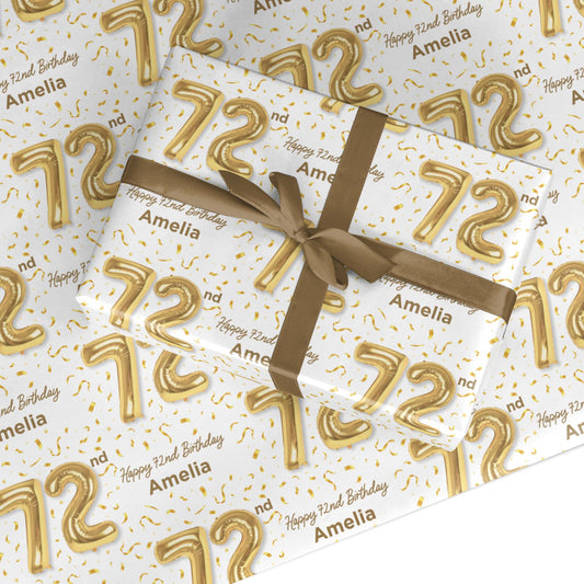 Personalised 72nd Birthday Custom Wrapping Paper