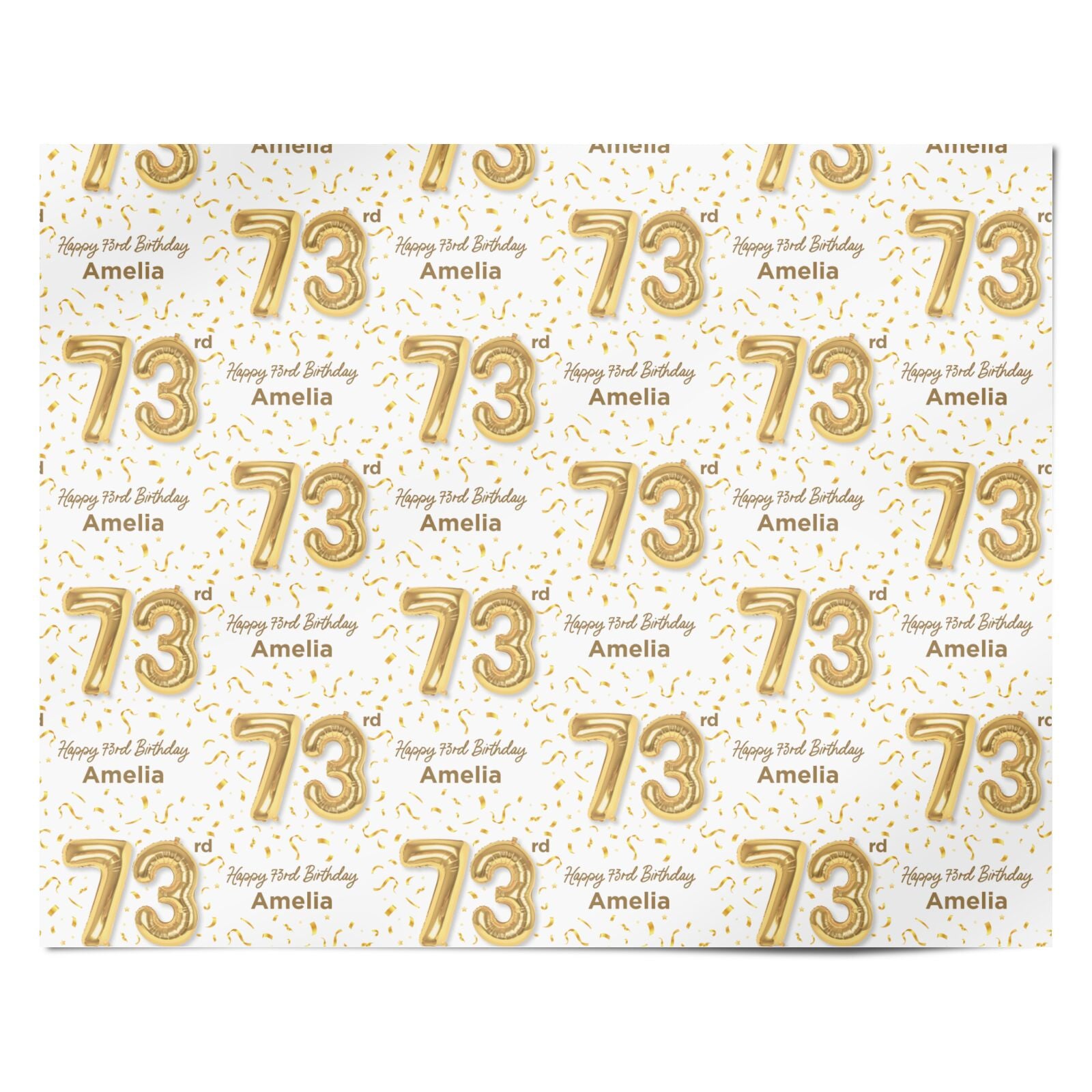 Personalised 73rd Birthday Personalised Wrapping Paper Alternative