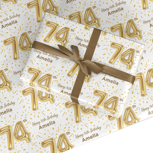 Personalised 74th Birthday Custom Wrapping Paper