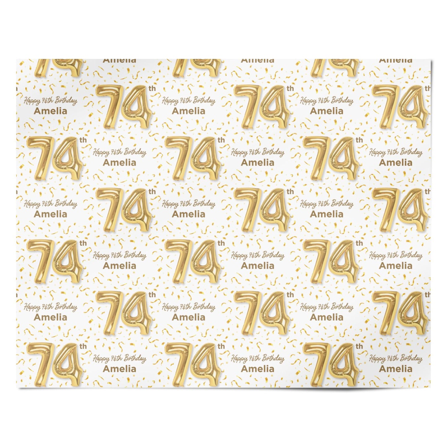 Personalised 74th Birthday Personalised Wrapping Paper Alternative