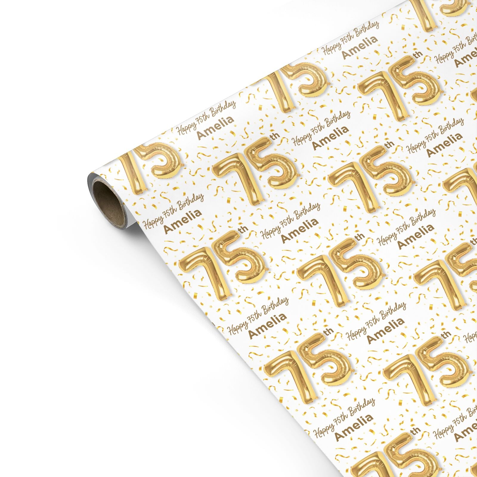 Personalised 75th Birthday Personalised Gift Wrap