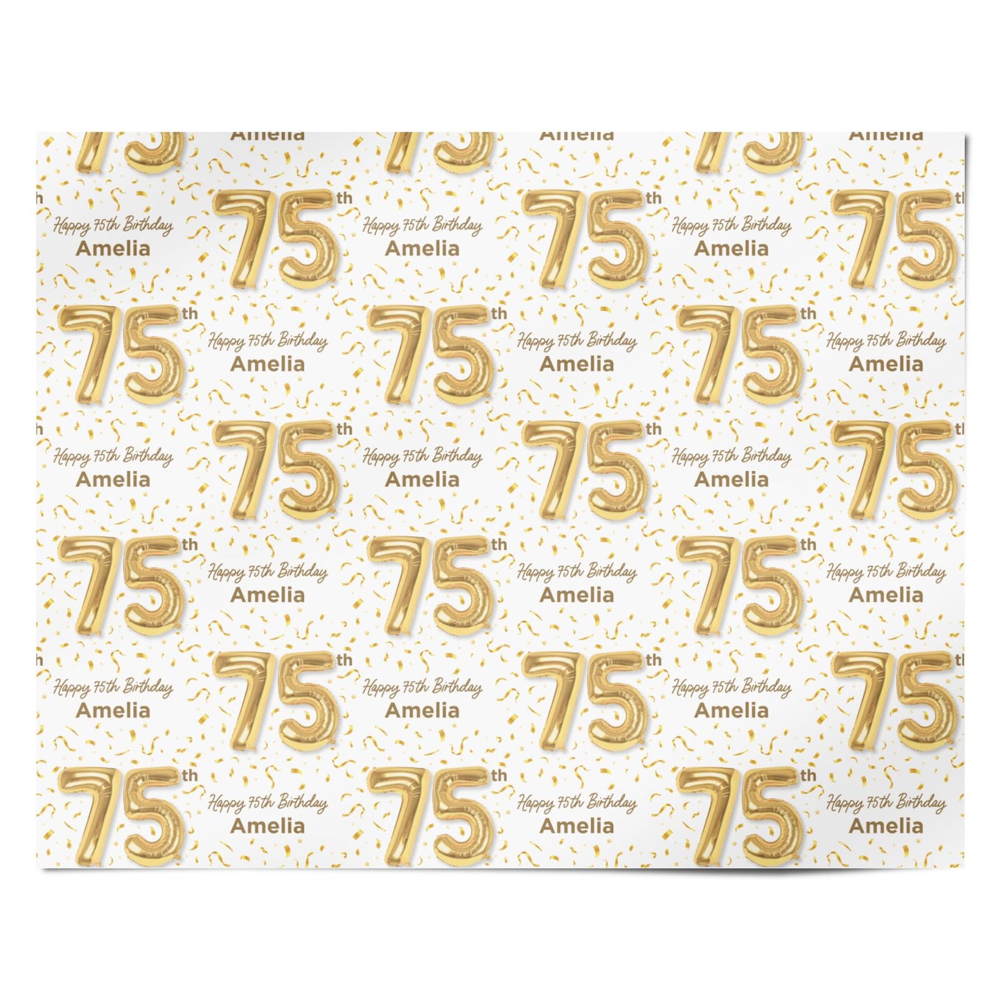 Personalised 75th Birthday Personalised Wrapping Paper Alternative