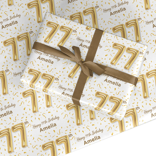 Personalised 77th Birthday Custom Wrapping Paper