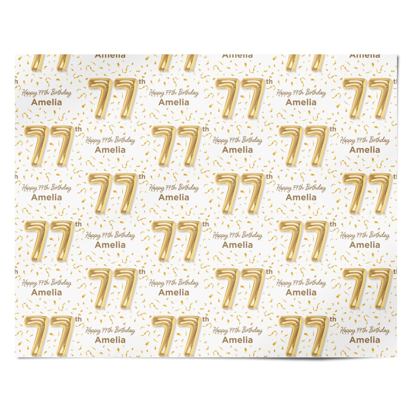 Personalised 77th Birthday Personalised Wrapping Paper Alternative
