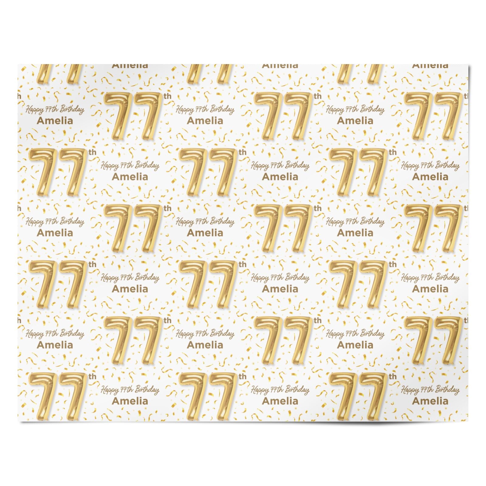 Personalised 77th Birthday Personalised Wrapping Paper Alternative