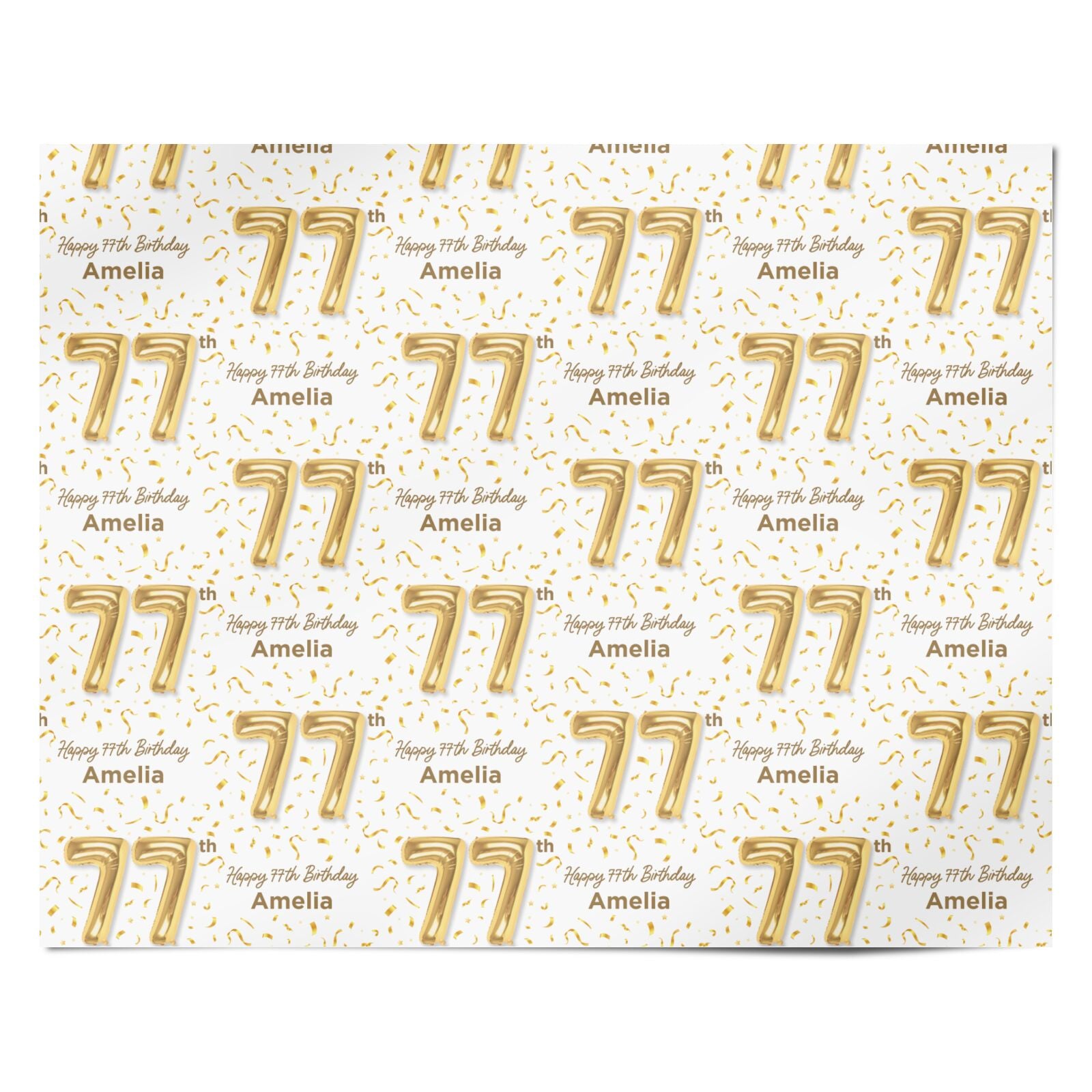 Personalised 77th Birthday Personalised Wrapping Paper Alternative