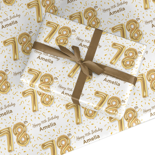 Personalised 78th Birthday Custom Wrapping Paper