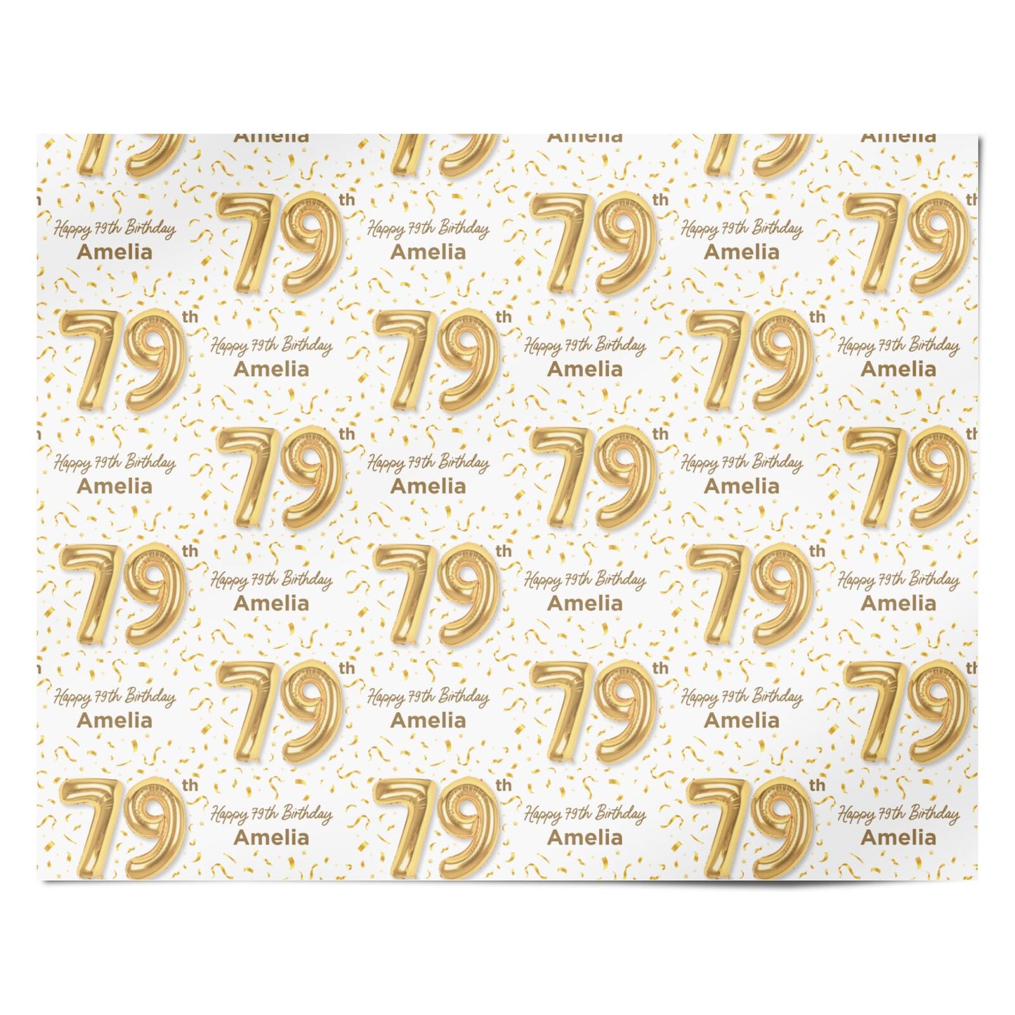 Personalised 79th Birthday Personalised Wrapping Paper Alternative