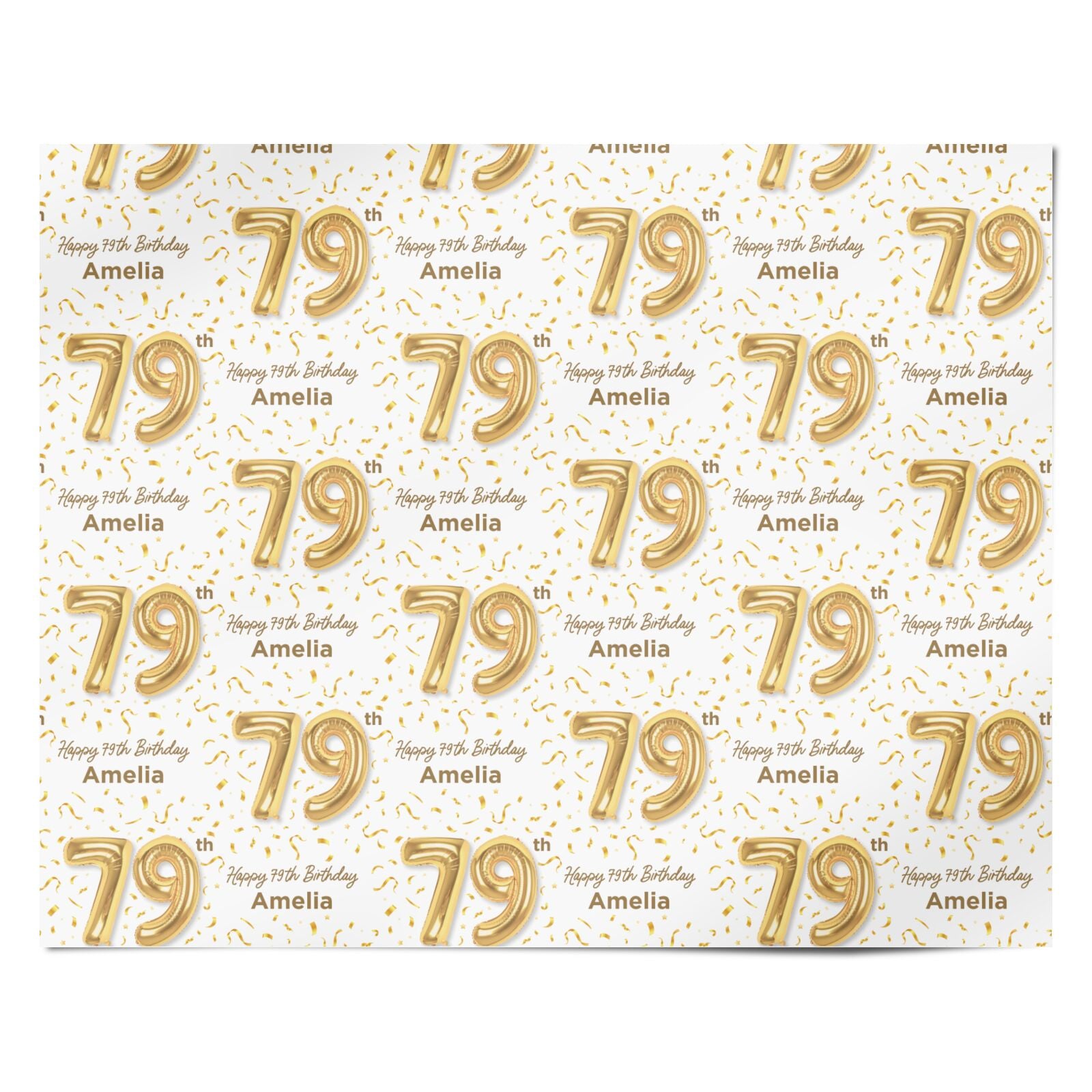 Personalised 79th Birthday Personalised Wrapping Paper Alternative
