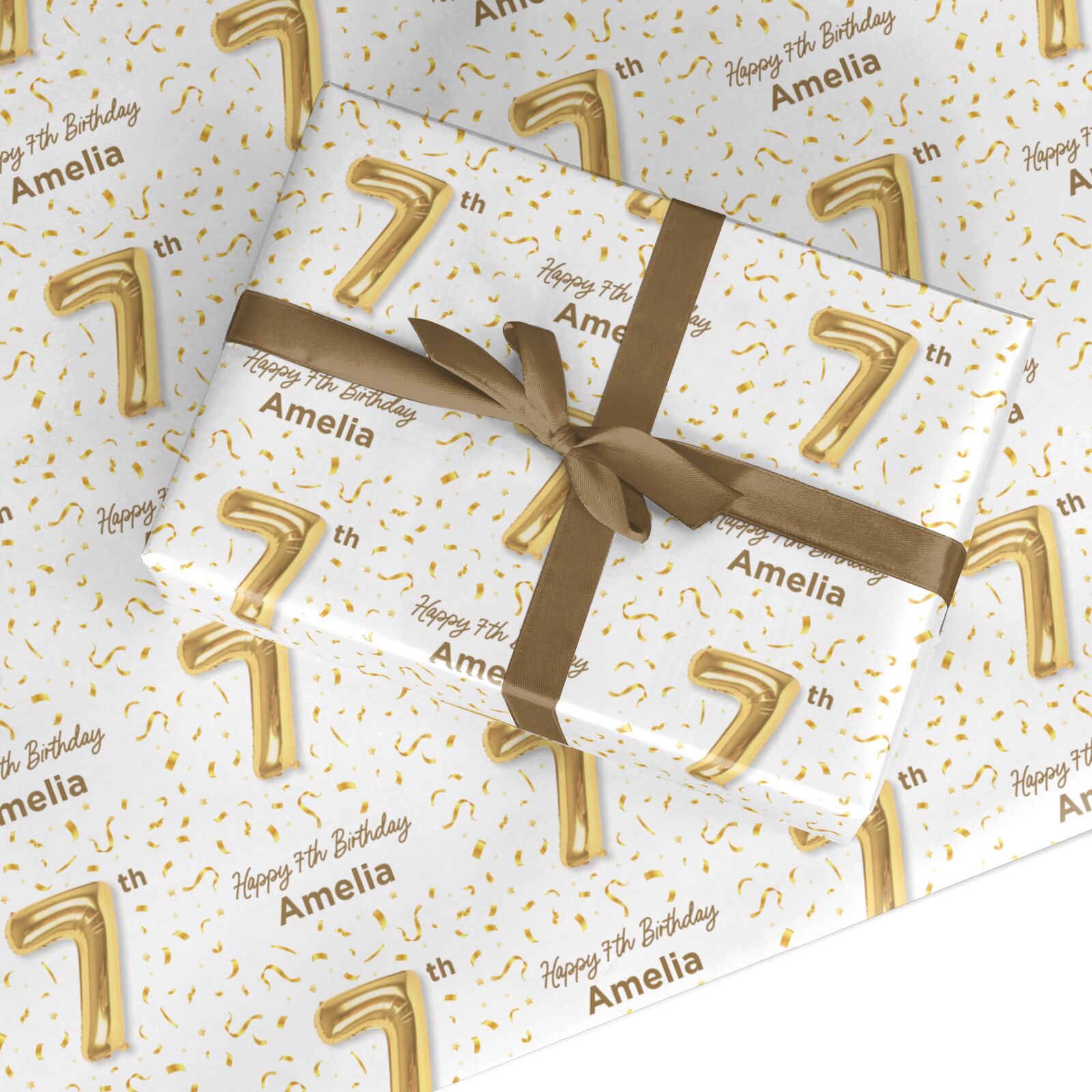 Personalised 7th Birthday Custom Wrapping Paper