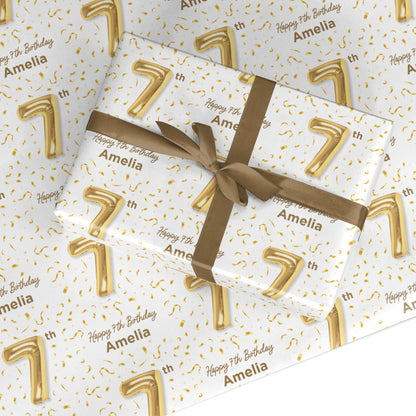 Personalised 7th Birthday Custom Wrapping Paper