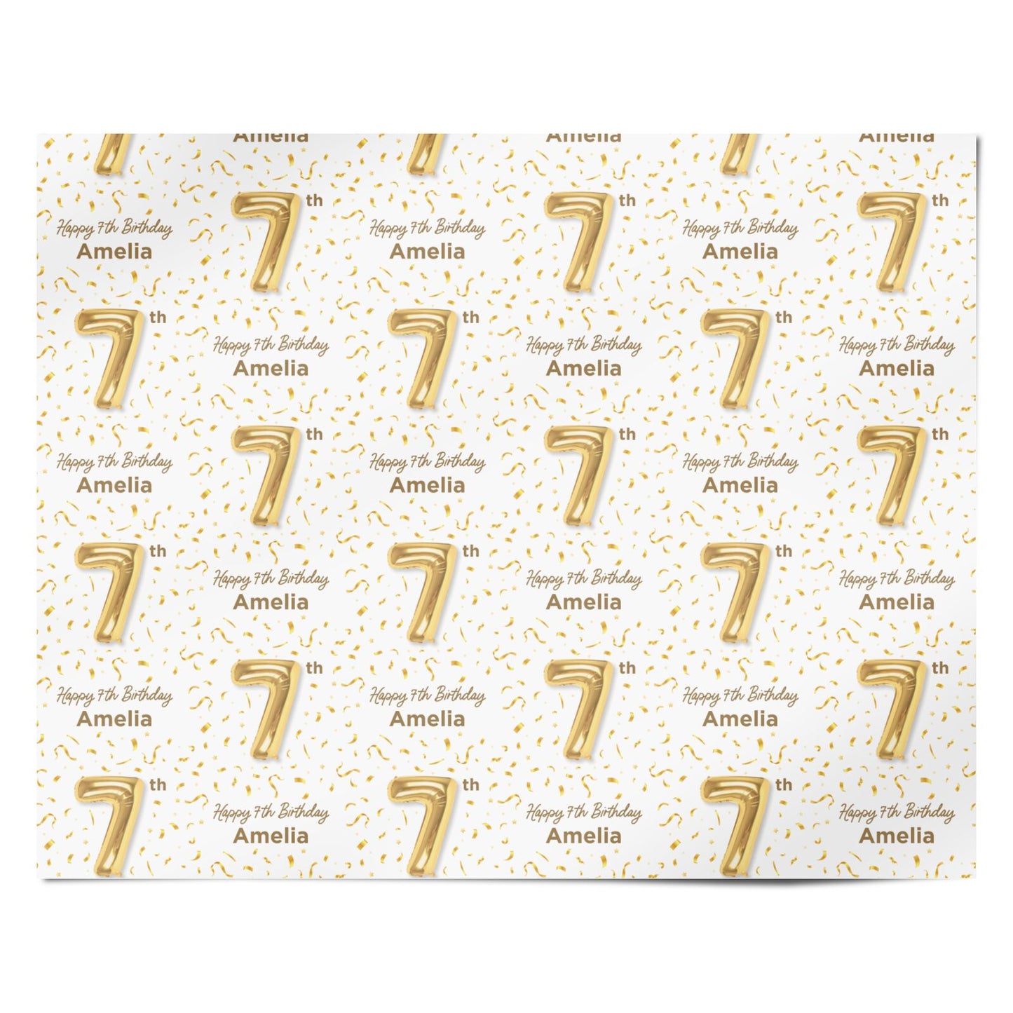 Personalised 7th Birthday Personalised Wrapping Paper Alternative